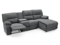 TGC TGC Jake Dark Grey Right Hand Fabric Chaise Recliner Sofa