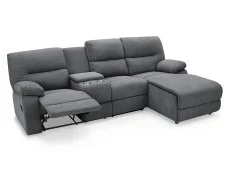 TGC TGC Jake Dark Grey Fabric Right Hand Chaise Recliner Sofa