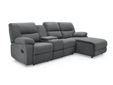 TGC TGC Jake Dark Grey Right Hand Fabric Chaise Recliner Sofa