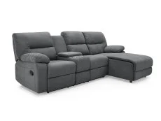 TGC TGC Jake Dark Grey Fabric Right Hand Chaise Recliner Sofa