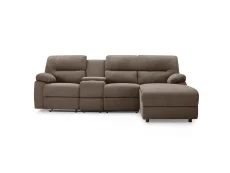 TGC TGC Jake Brown Right Hand Fabric Chaise Recliner Sofa