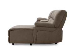 TGC TGC Jake Brown Right Hand Fabric Chaise Recliner Sofa