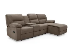 TGC TGC Jake Brown Right Hand Fabric Chaise Recliner Sofa