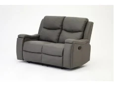 TGC TGC James Grey Faux Leather 2 Seater Recliner Sofa