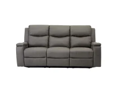 TGC TGC James Grey Faux Leather 3 Seater Recliner Sofa