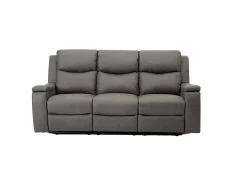 TGC TGC James Grey Faux Leather 3 Seater Recliner Sofa