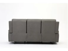 TGC TGC James Grey Faux Leather 3 Seater Recliner Sofa