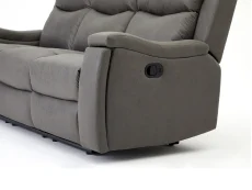 TGC TGC James Grey Faux Leather 3 Seater Recliner Sofa