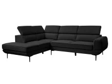 TGC Martina Black Velvet Left Hand Corner Sofa