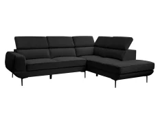 TGC Martina Black Velvet Right Hand Corner Sofa