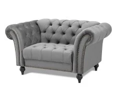 TGC TGC Monroe Grey Velvet Fabric 1.5 Seater Sofa