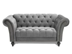 TGC TGC Monroe Grey Velvet Fabric 2 Seater Sofa