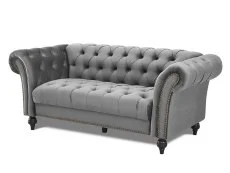 TGC TGC Monroe Grey Velvet Fabric 3 Seater Sofa