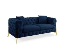 TGC TGC Panther Blue Velvet 2 Seater Sofa