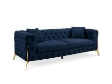 TGC TGC Panther Blue Velvet 3 Seater Sofa