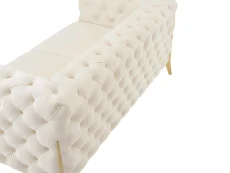 TGC TGC Panther Cream Velvet 3 Seater Sofa