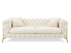 TGC TGC Panther Cream Velvet 3 Seater Sofa