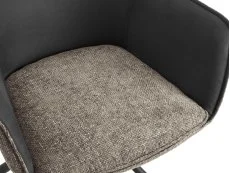 TGC TGC Pearl Set of 2 Beige & Grey Fabric Swivel Dining Chairs