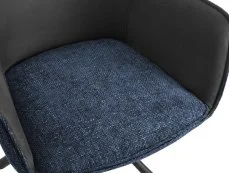 TGC TGC Pearl Set of 2 Blue & Grey Fabric Swivel Dining Chairs