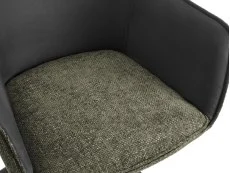 TGC TGC Pearl Set of 2 Green & Grey Fabric Swivel Dining Chairs