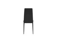 TGC TGC Sara Set of 4 Black Faux Leather Dining Chairs with Black Legs