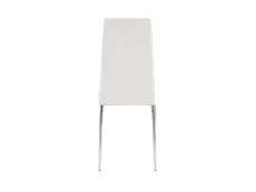 TGC TGC Sara Set of 4 White Faux Leather Dining Chairs with Silver Legs