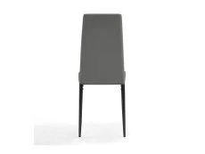 TGC TGC Sara Set of 4 Grey Faux Leather Dining Chairs with Black Legs