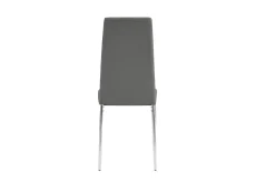 TGC Sara Set of 4 Grey Faux Leather Dining Chairs with Silver Legs
