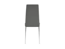 TGC TGC Sara Set of 4 Grey Faux Leather Dining Chairs with Silver Legs