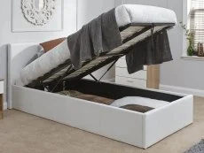 GFW Clearance - GFW Ecuador 3ft Single White Faux Leather End Lift Ottoman Bed Frame