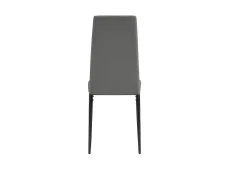 TGC TGC Sara Set of 6 Grey Faux Leather Dining Chairs with Black Legs