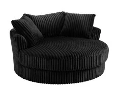 TGC TGC Skye Black Jumbo Cord Fabric Swivel Loveseat Chair