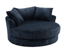 TGC TGC Skye Blue Jumbo Cord Fabric Swivel Loveseat Chair