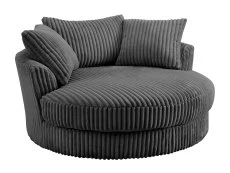 TGC TGC Skye Grey Jumbo Cord Fabric Swivel Loveseat Chair
