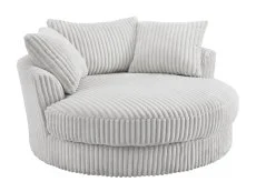 TGC TGC Skye Silver Jumbo Cord Fabric Swivel Loveseat Chair