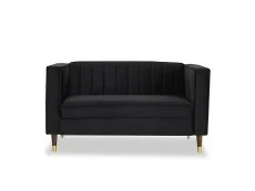 TGC TGC Tammy Black Velvet Fabric 2 Seater Sofa