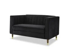TGC TGC Tammy Black Velvet Fabric 2 Seater Sofa