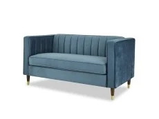 TGC TGC Tammy Blue Velvet Fabric 2 Seater Sofa