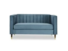 TGC TGC Tammy Blue Velvet Fabric 2 Seater Sofa