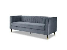 TGC TGC Tammy Grey Velvet Fabric 3 Seater Sofa