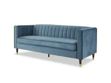 TGC TGC Tammy Blue Velvet Fabric 3 Seater Sofa