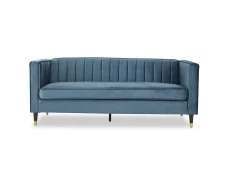 TGC TGC Tammy Blue Velvet Fabric 3 Seater Sofa