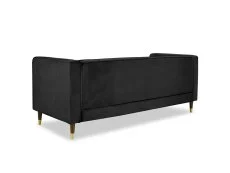 TGC TGC Tammy Black Velvet Fabric 3 Seater Sofa
