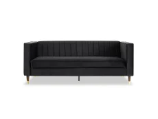 TGC TGC Tammy Black Velvet Fabric 3 Seater Sofa