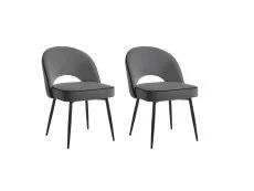 TGC TGC Tilly Set of 2 Grey Velvet Fabric Dining Chairs