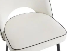 TGC TGC Tilly Set of 2 Ivory Velvet Fabric Dining Chairs