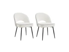 TGC TGC Tilly Set of 2 Ivory Velvet Fabric Dining Chairs