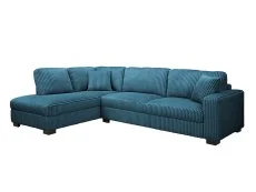 TGC TGC Tracey Blue Cord Fabric Left Hand Corner Sofa