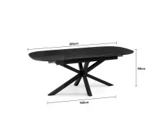 TGC TGC Vincent Black Ceramic Extending Dining Table