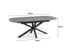 TGC TGC Vincent Grey Ceramic Extending Dining Table